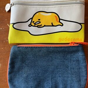 ipsy Yellow and Blue Gudetama Kids Pouch Set